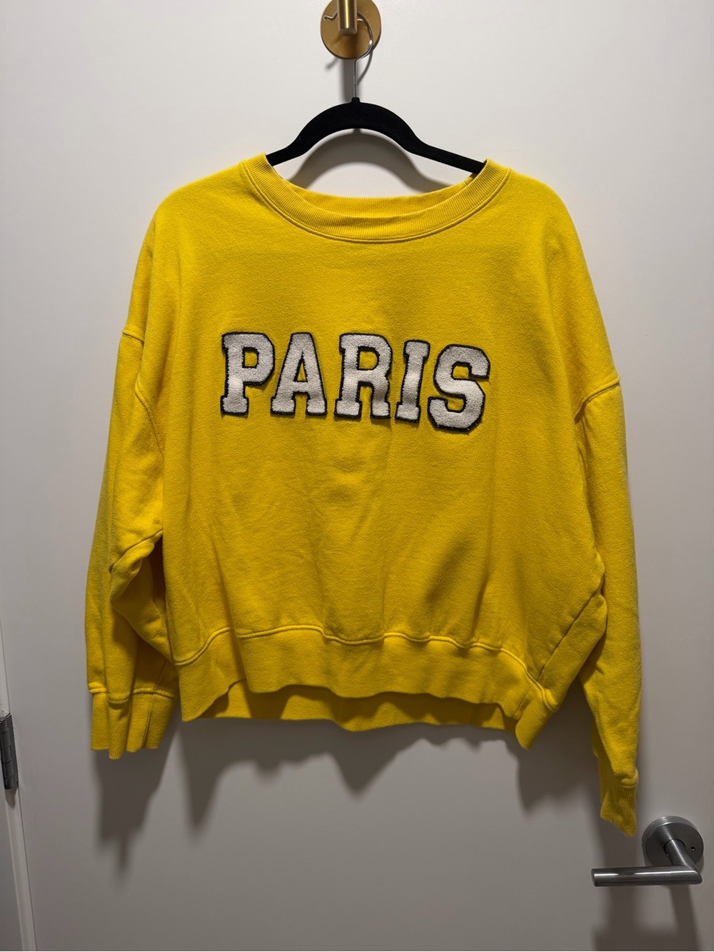 Source Unknown Yellow 'PARIS' Crewneck Sweatshirt - Women's